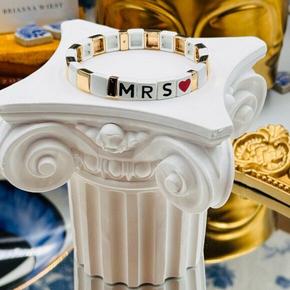 🆕 ROXANNE ASSOULIN 🧿 NWOT Mr & Mrs Set Of Two Enamel And Gold-Tone Bracelets - Picture 12 of 14